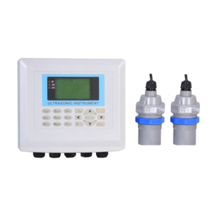 Ultrasonic level difference meter with dual non-contact probes for water and wastewater monitoring